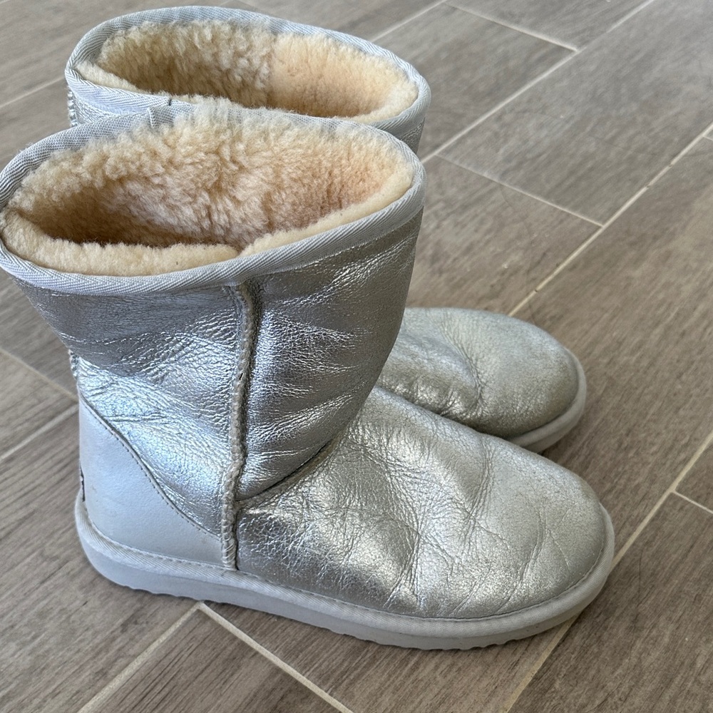 UGG Metallic Silver Boots